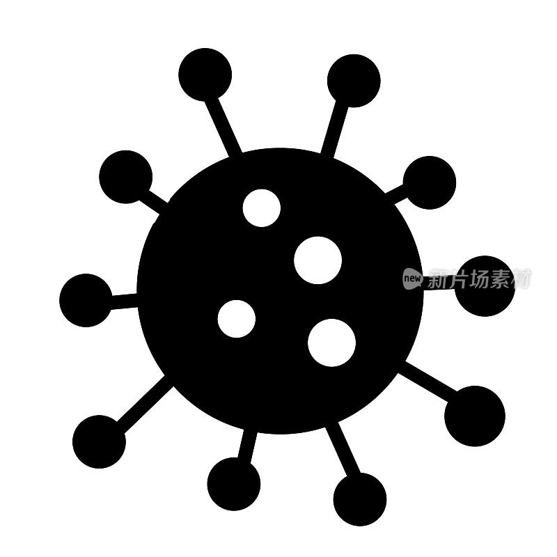 感冒和流感病毒图标- 100%固体黑色填充